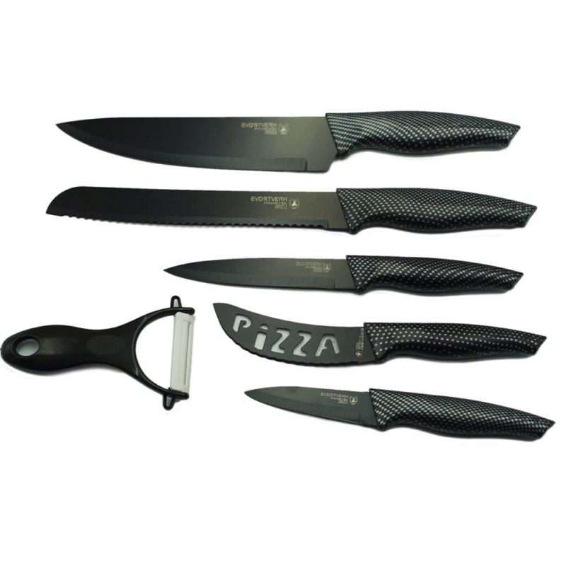 Set de cuchillo black speckled.