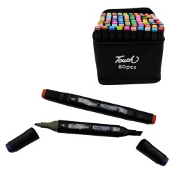Set de 80 Piezas de Plumones Doble Punta