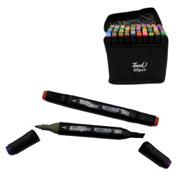 Set de 60 Piezas de Plumones Doble Punta