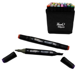 Set de 48 Piezas de Plumones Doble Punta