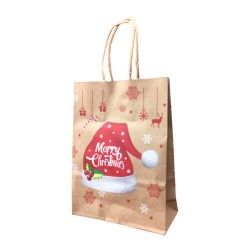 Docena de Bolsas Kraft para Regalos Navideños