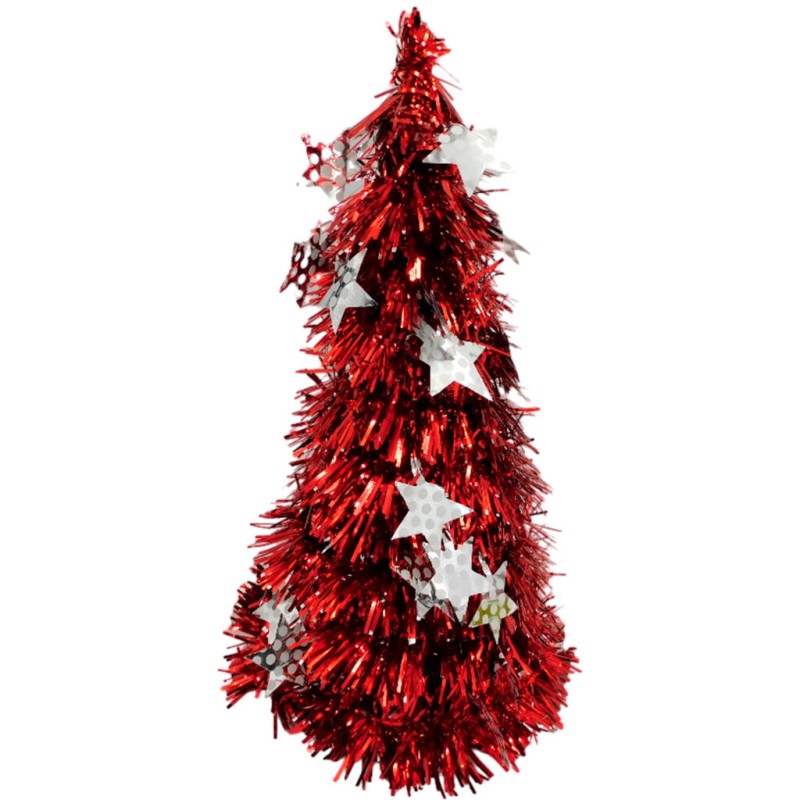 Pino navideño metálico con estrellas