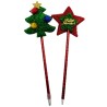 Bolígrafos Decorados Pinos y Estrellas Navideñas (Docena)