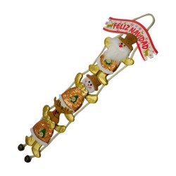 Adorno Navideño Único con Santa, Reno y Muñeco de Nieve