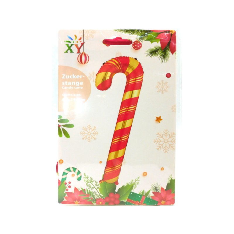 Globo Navideño en Forma de Bastón de Caramelo