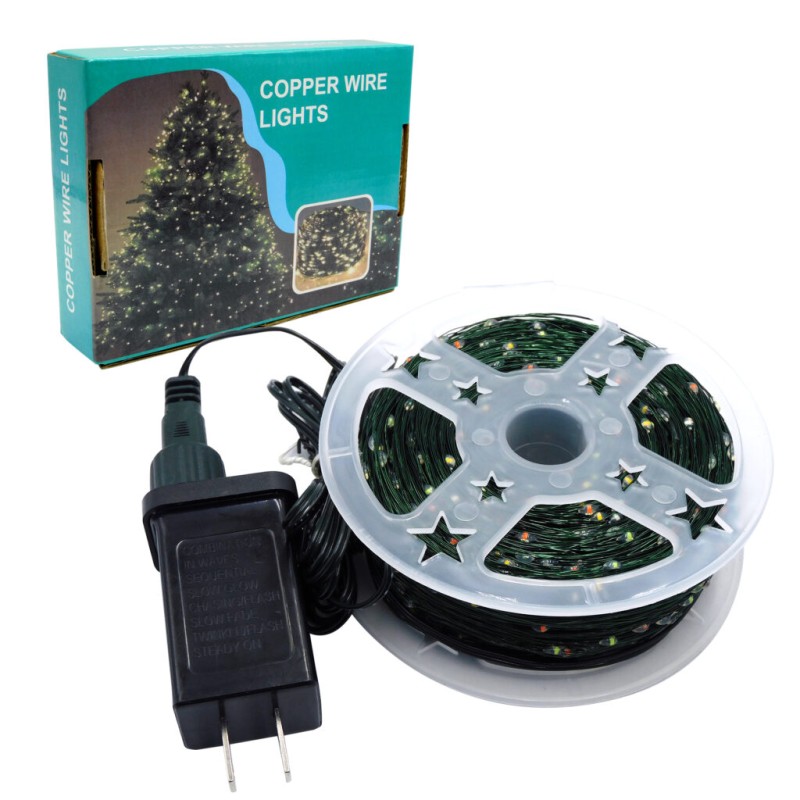 Rollo de Luces Navideñas de Alambre con 200 Luces