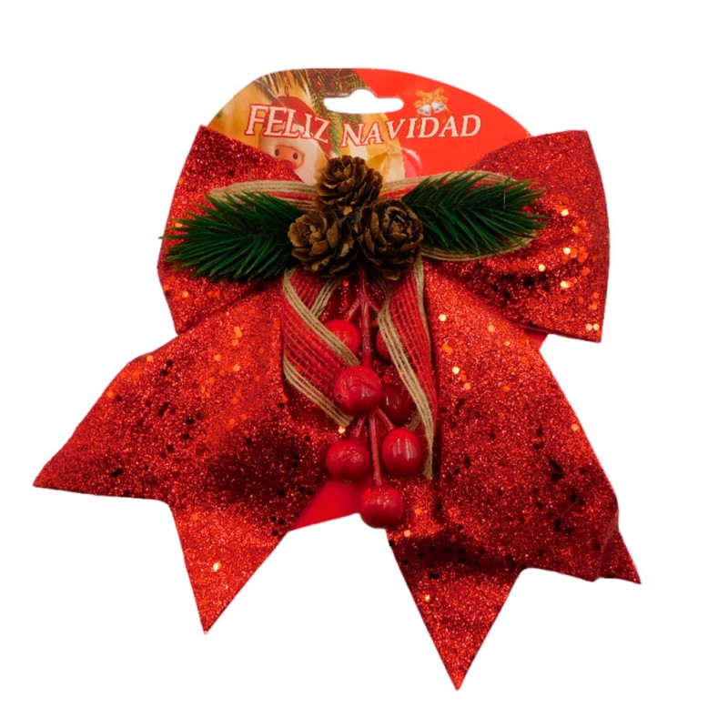 Moño navideño diamantado decorado