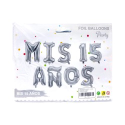Letrero de Globos Metálicos ‘Mis 15 Años’
