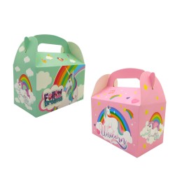 Caja armable para dulces de unicornios