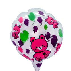 Globo expandible  #18 con diseño de osito.