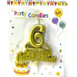 Vela con numero y feliz cumpleaños .
