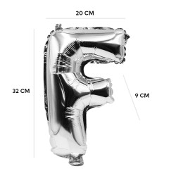 Globos Metálicos Plateados #16 Abecedario