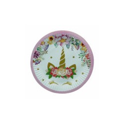 Plato para Fiestas  diseño UNICORNIO