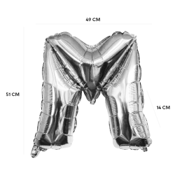 Globos Plateados Abecedario  A-Z