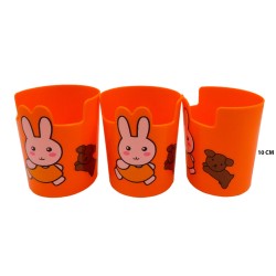 Juego de 3 vasos de plástico con diseño de conejo